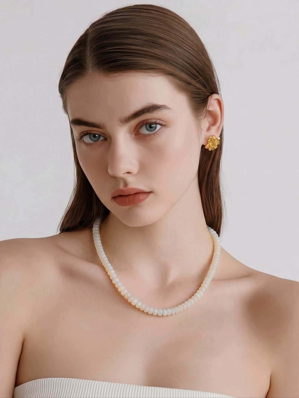 Handcrafted Yellow Opal Bead Necklace